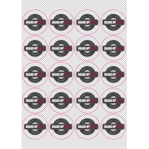 Runde Sticker 5x5cm auf Bogen (210x297mm), transparent