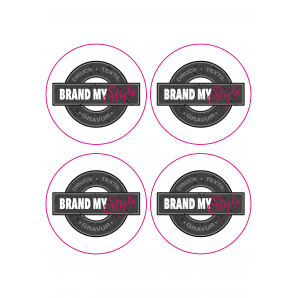 Runde Sticker 10x10cm auf Bogen (210x297mm), weiss