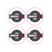 Runde Sticker 10x10cm auf Bogen (210x297mm), weiss