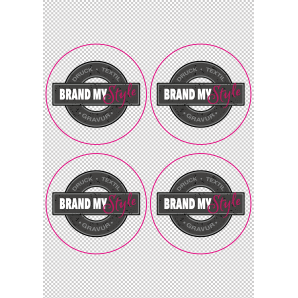 Runde Sticker 10x10cm auf Bogen (210x297mm), transparent