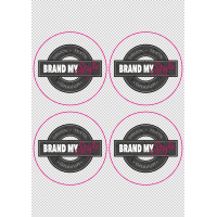 Runde Sticker 10x10cm auf Bogen (210x297mm), transparent