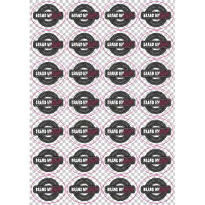 Ovale Sticker 5x4cm auf Bogen (210x297mm), transparent