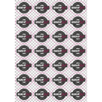 Ovale Sticker 5x4cm auf Bogen (210x297mm), transparent