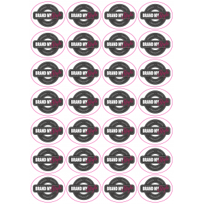 Ovale Sticker 5x4cm auf Bogen (210x297mm), weiss