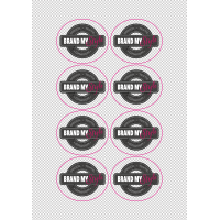 Ovale Sticker 7x6cm auf Bogen (210x297mm), transparent