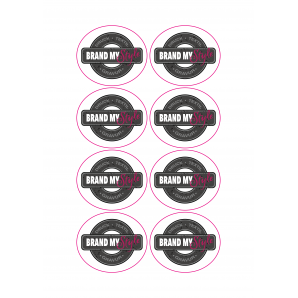 Ovale Sticker 7x6cm auf Bogen (210x297mm), weiss