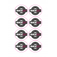 Ovale Sticker 7x6cm auf Bogen (210x297mm), weiss