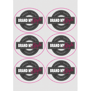 Ovale Sticker 10x8cm auf Bogen (210x297mm),transparent