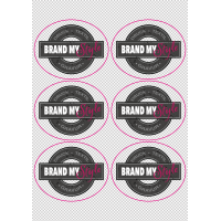 Ovale Sticker 10x8cm auf Bogen (210x297mm),transparent