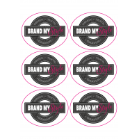 Ovale Sticker 10x8cm auf Bogen (210x297mm),weiss