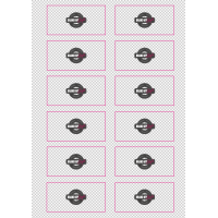 Rechteckige Sticker 8x4 cm auf Bogen (210x297mm) Transparent