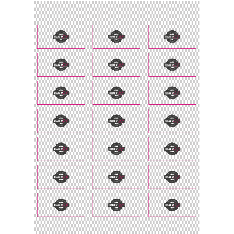 Rechteckige Sticker 6x3 cm auf Bogen (210x297mm) Transparent