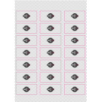 Rechteckige Sticker 6x3 cm auf Bogen (210x297mm) Transparent