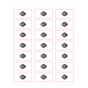 Rechteckige Sticker 6x3 cm auf Bogen (210x297mm) weiss