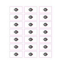 Rechteckige Sticker 6x3 cm auf Bogen (210x297mm) weiss