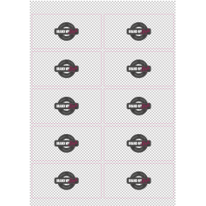 Rechteckige Sticker 10x5 cm auf Bogen (210x297mm) Transparent