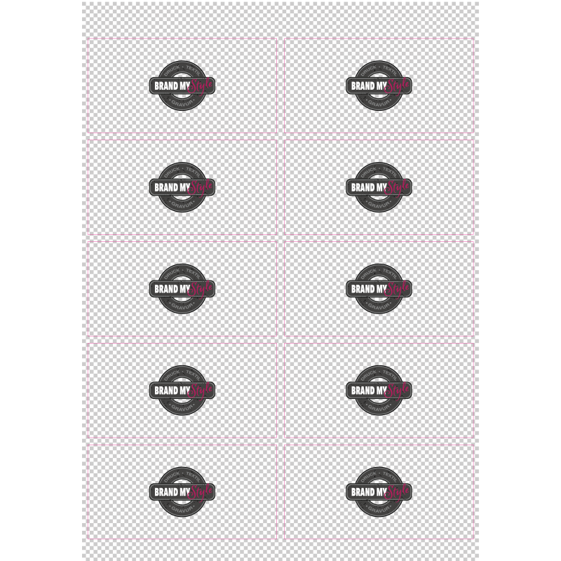 Rechteckige Sticker 10x5 cm auf Bogen (210x297mm) Transparent