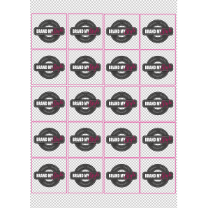 Quadrat Sticker 5x5 cm auf Bogen (210x297mm) Transparent