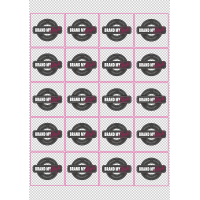 Quadrat Sticker 5x5 cm auf Bogen (210x297mm) Transparent