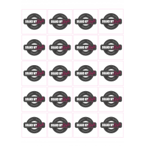 Quadrat Sticker 5x5 cm auf Bogen (210x297mm) weiss