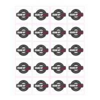 Quadrat Sticker 5x5 cm auf Bogen (210x297mm) weiss