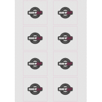 Quadrat Sticker 7x7 cm auf Bogen (210x297mm Transparent