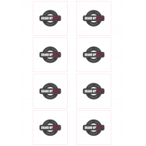 Quadrat Sticker 7x7 cm auf Bogen (210x297mm weiss