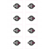 Quadrat Sticker 7x7 cm auf Bogen (210x297mm weiss