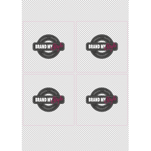 Quadrat Sticker 10x10 cm auf Bogen (210x297mm Transparent