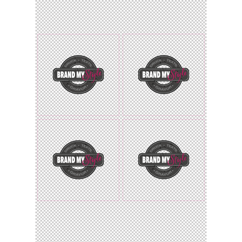 Quadrat Sticker 10x10 cm auf Bogen (210x297mm Transparent