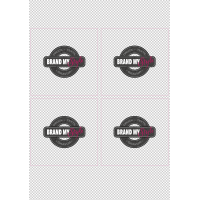 Quadrat Sticker 10x10 cm auf Bogen (210x297mm Transparent