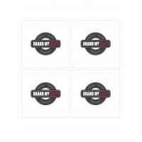 Quadrat Sticker 10x10 cm auf Bogen (210x297mm weiss